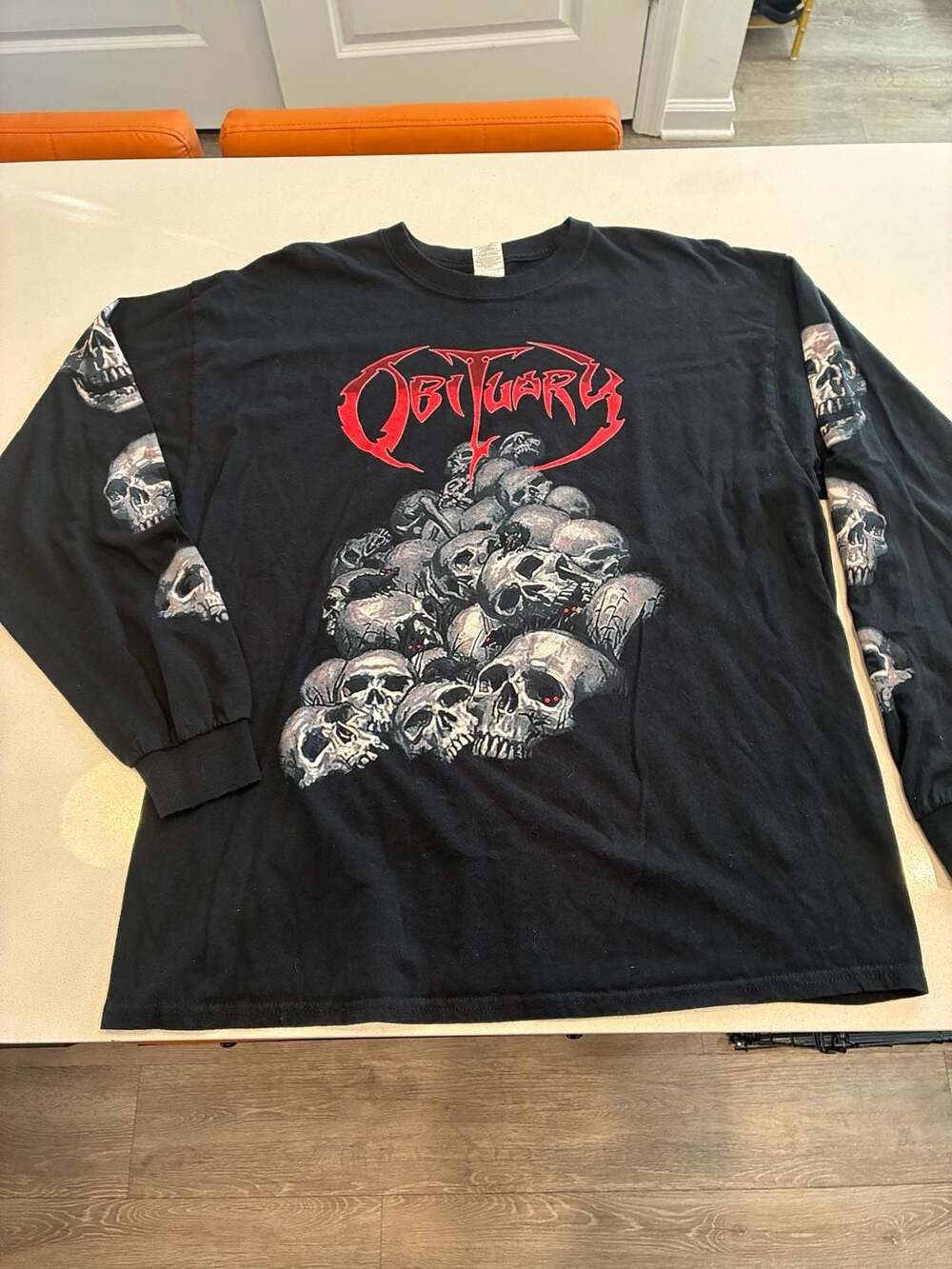 Obituary Chopped In Half Size XL Long Sleeve Tee